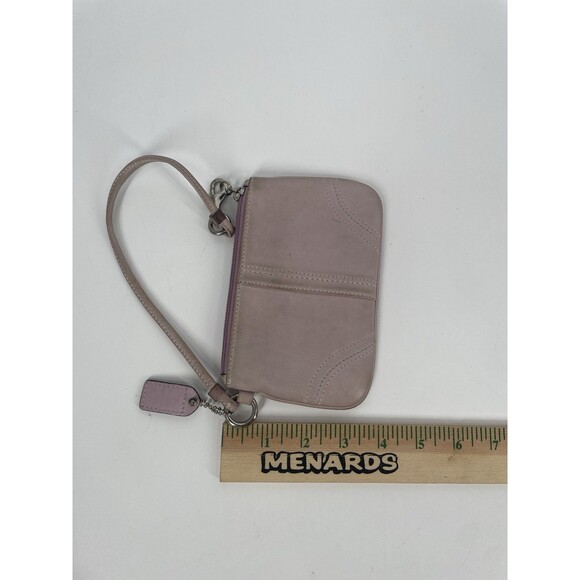 COACH Blush Light Pink Leather Skinny Zipper Wristlet Wallet Logo Tag - Picture 9 of 11